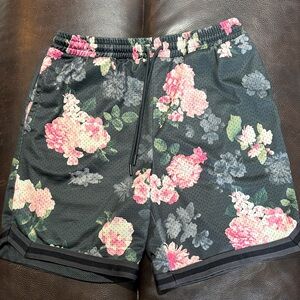 Original Use Black Floral Men's Athletic Shorts